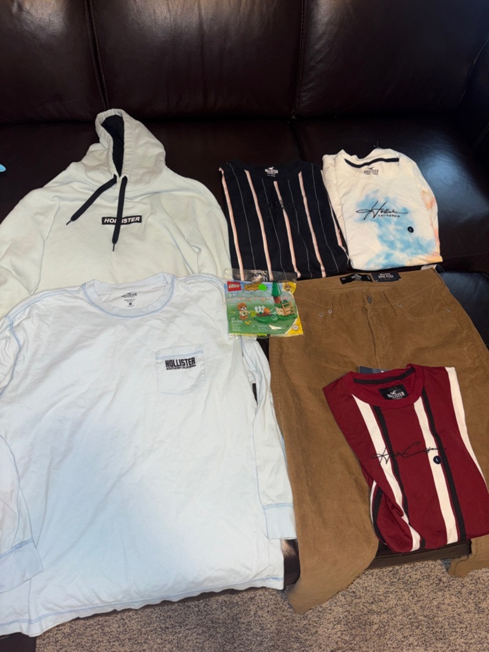 Hollister Men’s SHIRT BUNDLE + PANTS - All NWT except for black striped shirt
